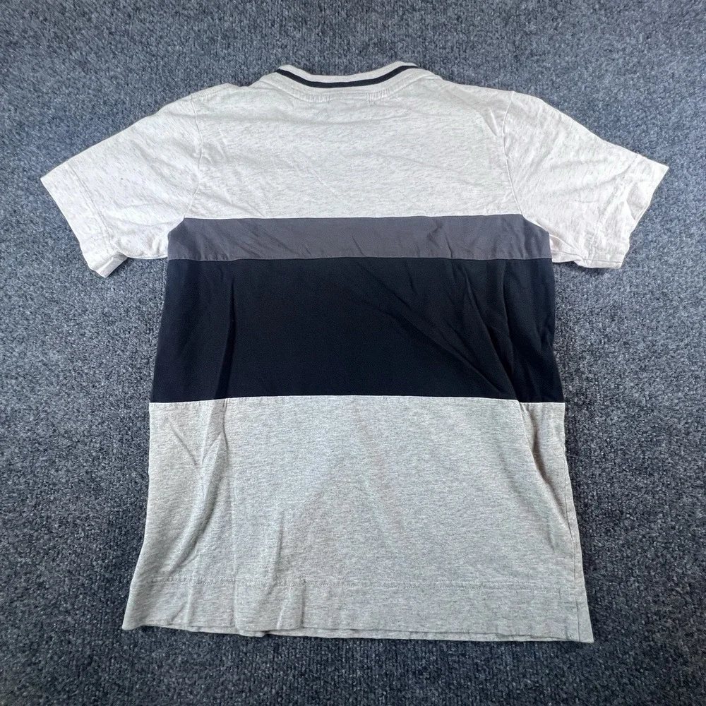 Nike Air Authentic Sportswear T-Shirt Boy's Large Gray Black Colorblock Logo Tee